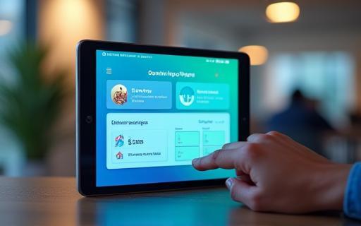 Booking platform screenshot on tablet